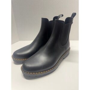 Igor Black Chelsea Rain Boots Waterproof Matte Ankle Lug‎ Sole Made in Spain 40